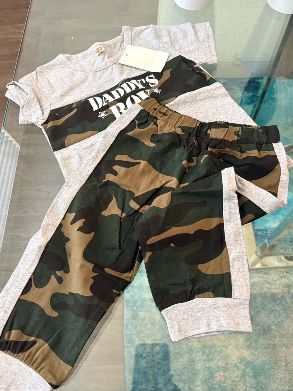 🦋5/$40 Daddy's Boy Camo Jogger Pants and Tee Set